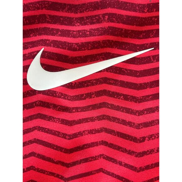 Nike Sports Bra Size Small Red Striped Dri-Fit Swoosh Athleisure Gym Running - Picture 3 of 6